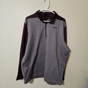 Nike Dri-Fit Pullover Sweater Mens XL‎ Dark Purple 1/4 zip long sleeve